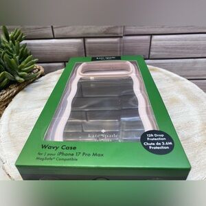 Kate Spade  ❤️ iPhone 17 Pro Max Pink mirrored Wavy Case /MagSafe  NIB